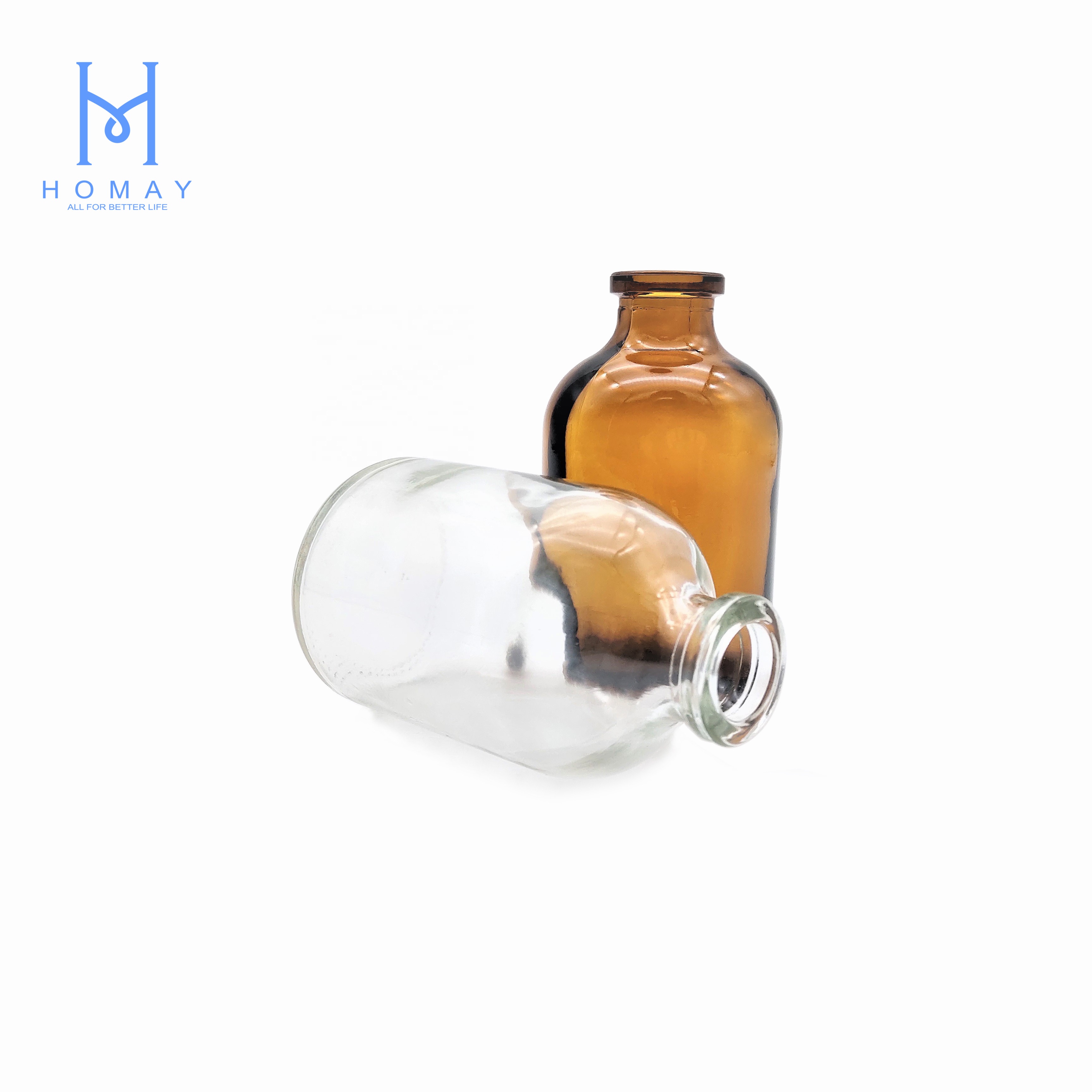50ml High quality Amber moulded injection glass vials