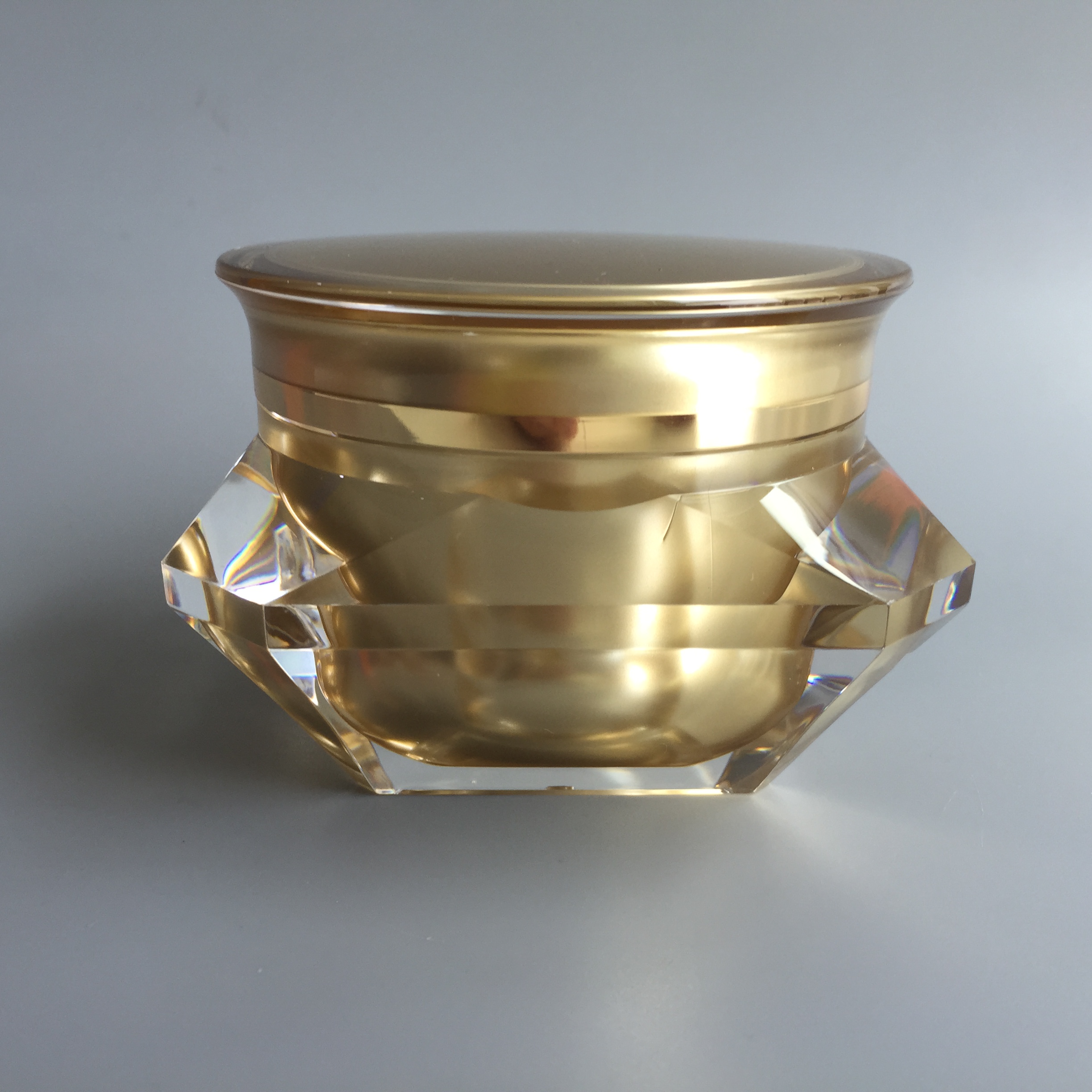 50ml Luxury Double Wall Acrylic Cosmetic Golden Jar