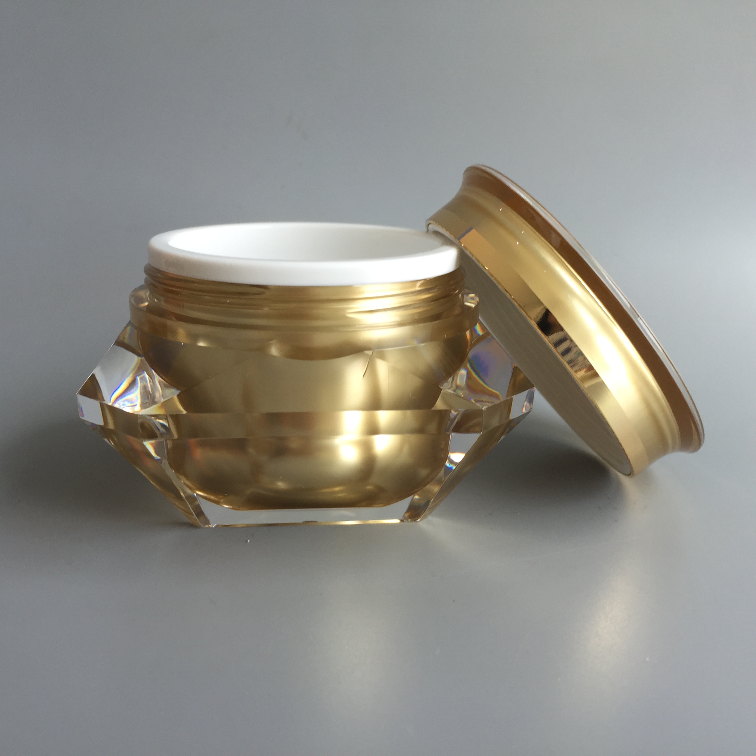 50ml Luxury Double Wall Acrylic Cosmetic Golden Jar