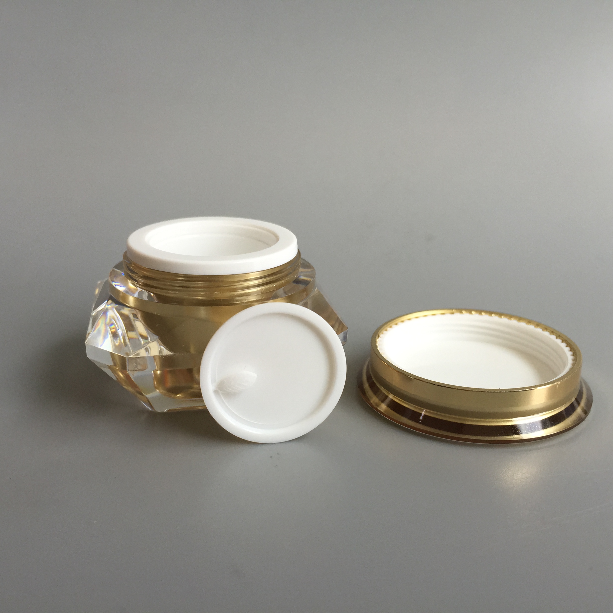 50ml Luxury Double Wall Acrylic Cosmetic Golden Jar