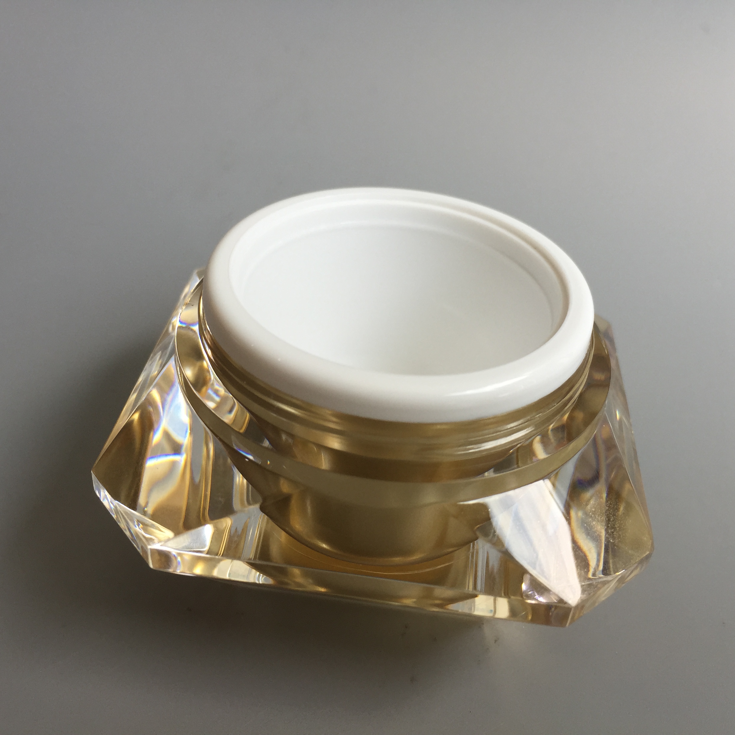 50ml Luxury Double Wall Acrylic Cosmetic Golden Jar