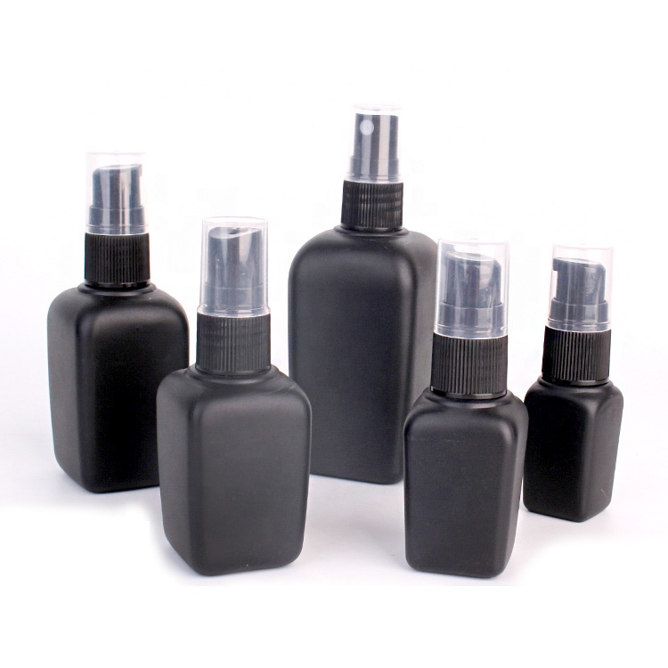50ml Matte black glass cosmetic spray bottle with fine mist sprayer