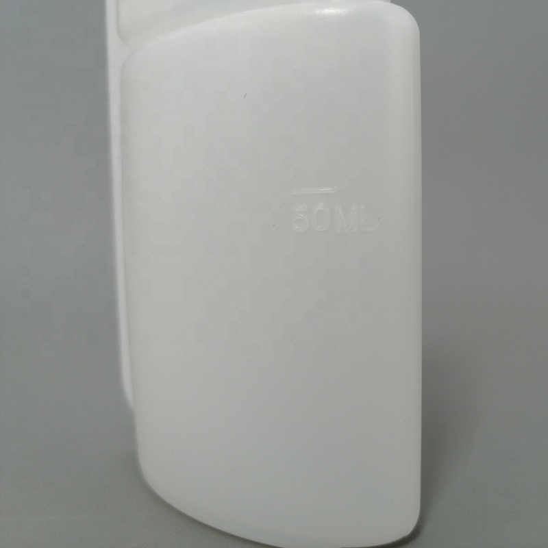 50ml Mini Empty HDPE Plastic Multipurpose Double Mouth Bleached Detergents Diluting Dosing Bottle With Long Neck
