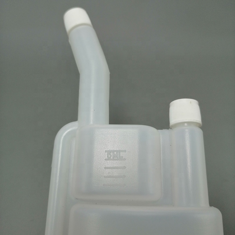 50ml Mini Empty HDPE Plastic Multipurpose Double Mouth Bleached Detergents Diluting Dosing Bottle With Long Neck