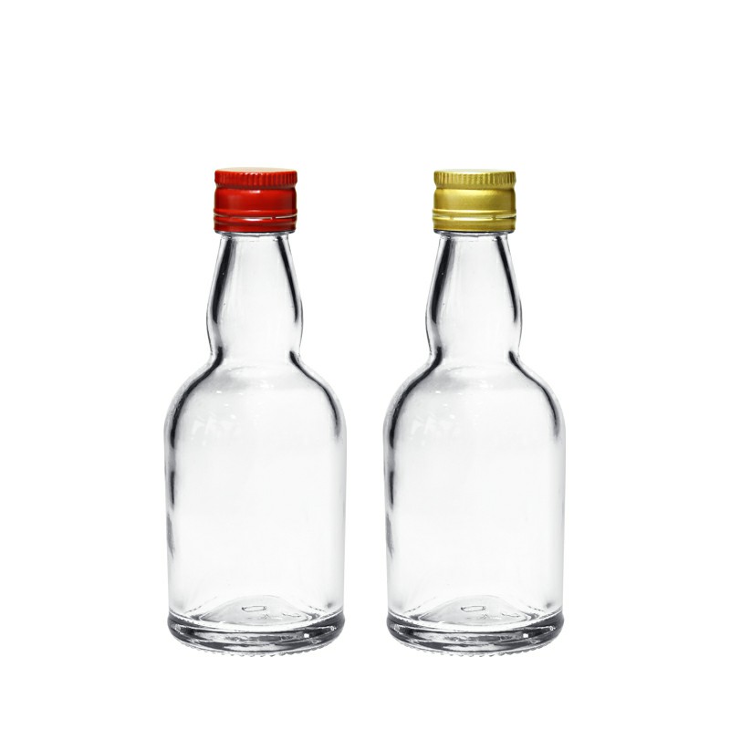 50ml Mini Party Favor Round Clear Alcohol Wine Glass Bottle With Proof Aluminum Cap