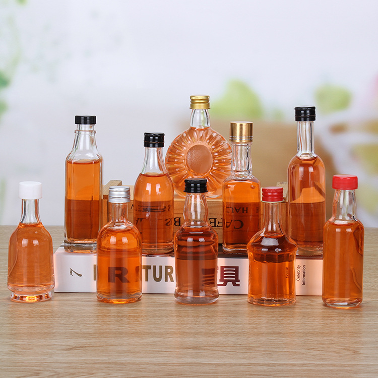 50ml Mini Small Sample Alcohol Juice Drinks Glass Wine Liquor Bottle with Screw Cap