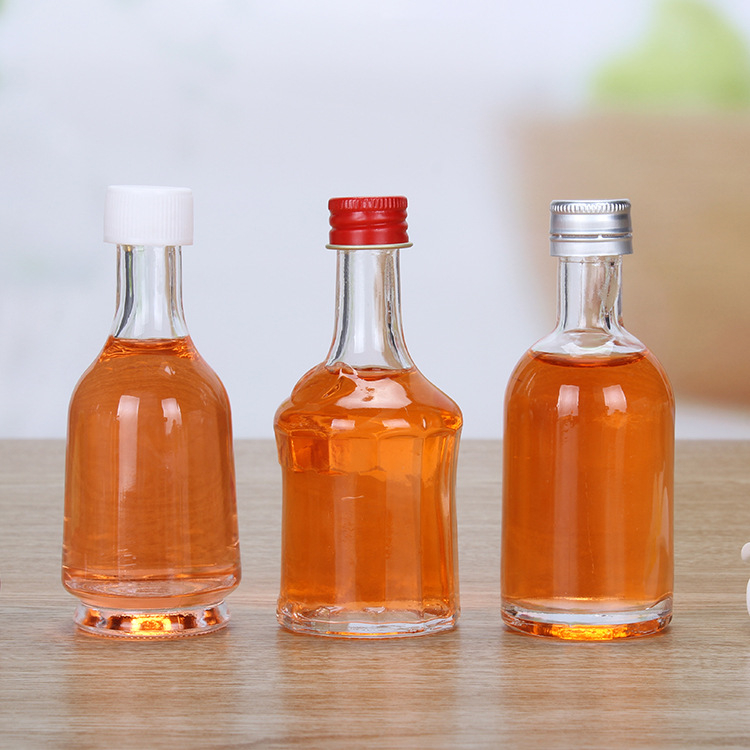 50ml Mini Small Sample Alcohol Juice Drinks Glass Wine Liquor Bottle with Screw Cap