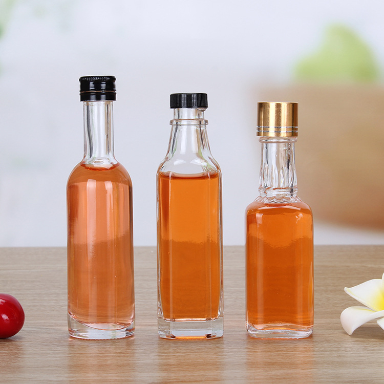 50ml Mini Small Sample Alcohol Juice Drinks Glass Wine Liquor Bottle with Screw Cap