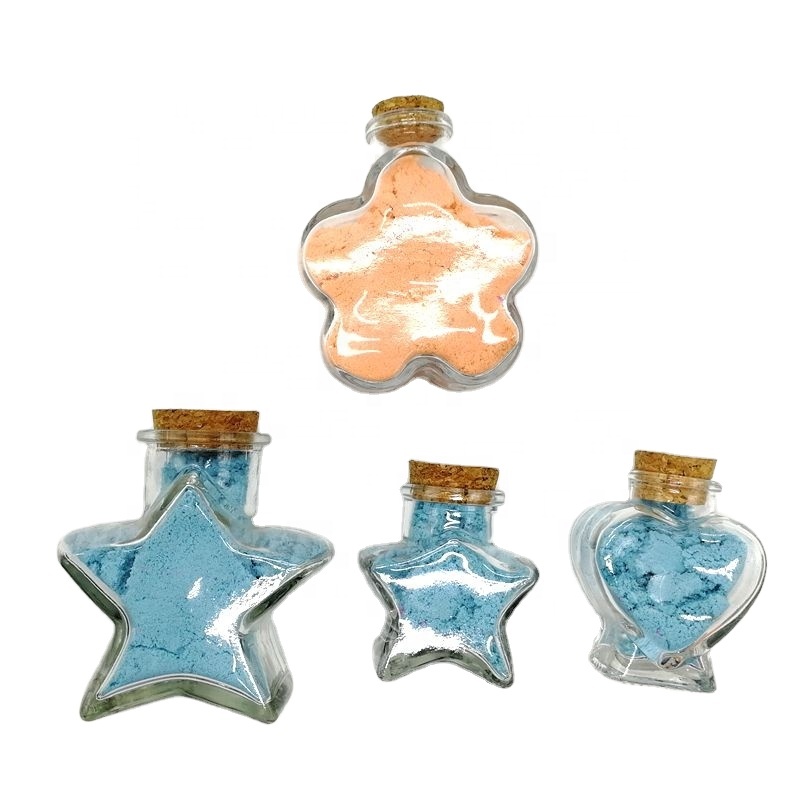 50ml Mini Storage Bottle Five Star Shape Wishing Candy Glass Jar with Cork