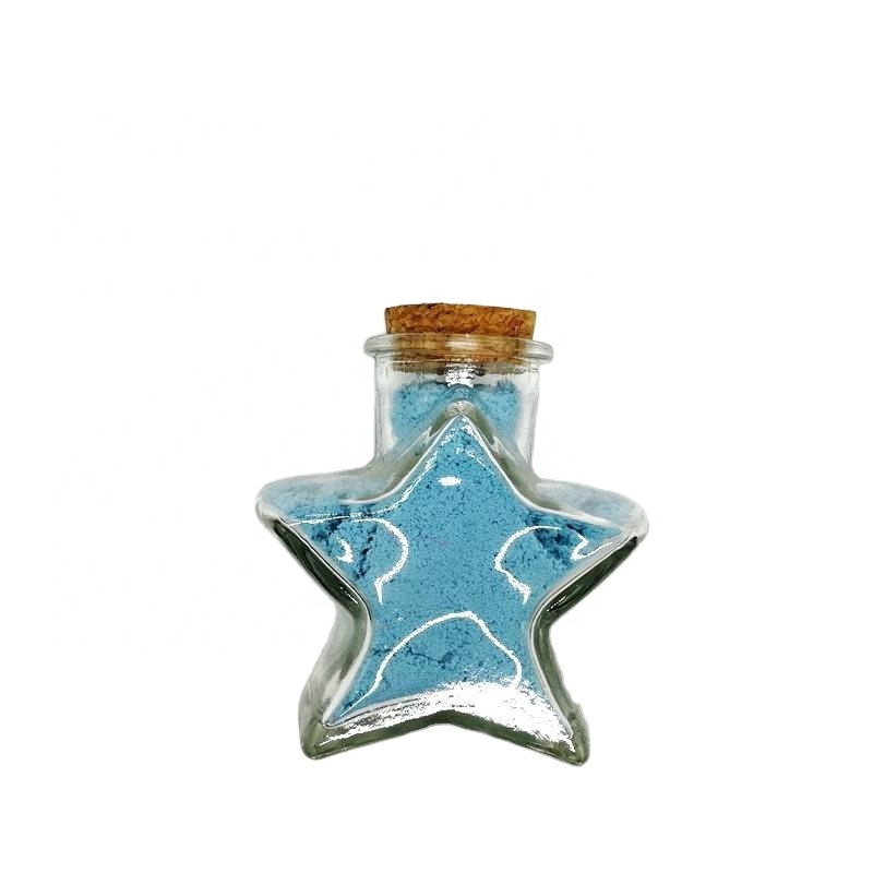 50ml Mini Storage Bottle Five Star Shape Wishing Candy Glass Jar with Cork