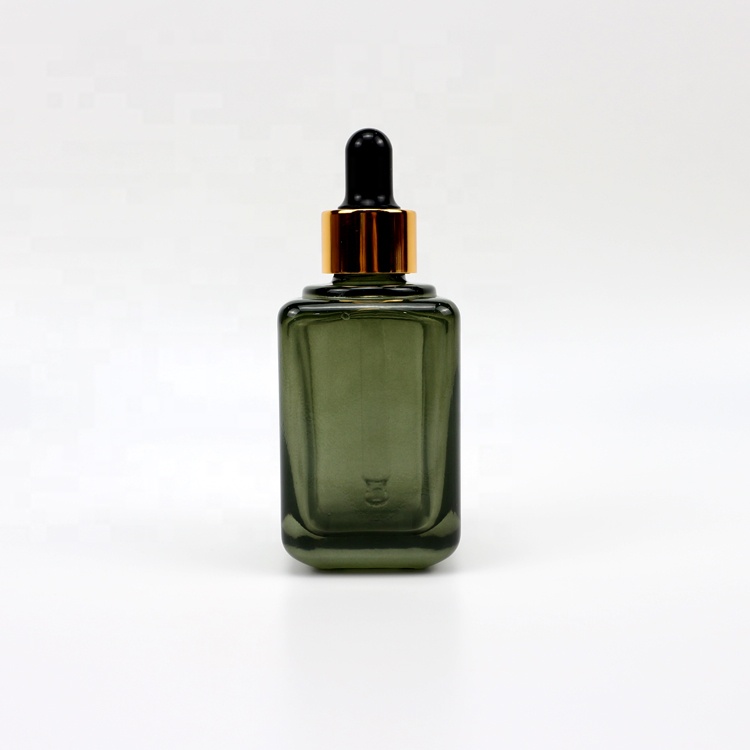 50ml NEW Desgin green square glass dropper serum bottle cosmetic bottle for skin care packaging