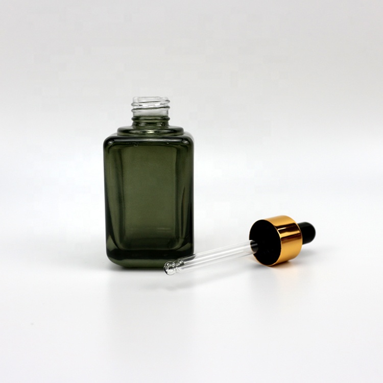 50ml NEW Desgin green square glass dropper serum bottle cosmetic bottle for skin care packaging