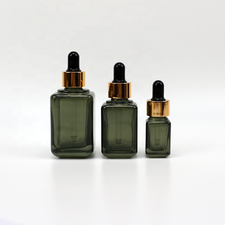 50ml NEW Desgin green square glass dropper serum bottle cosmetic bottle for skin care packaging