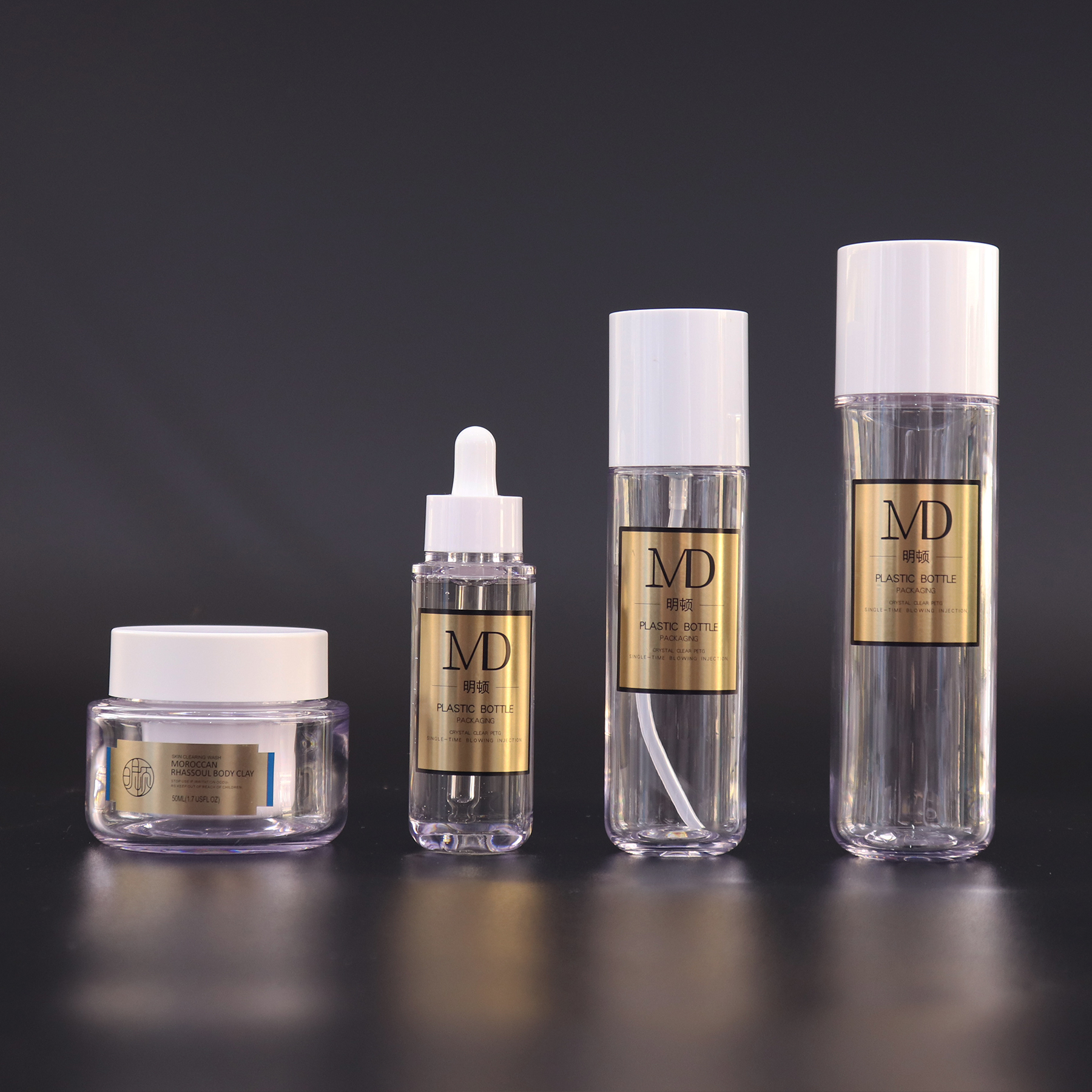 50ml PETG High Clear Plastic Jar Round Bottom Cream Jar Luxury Cosmetic Packaging With Lid Luxury Jar