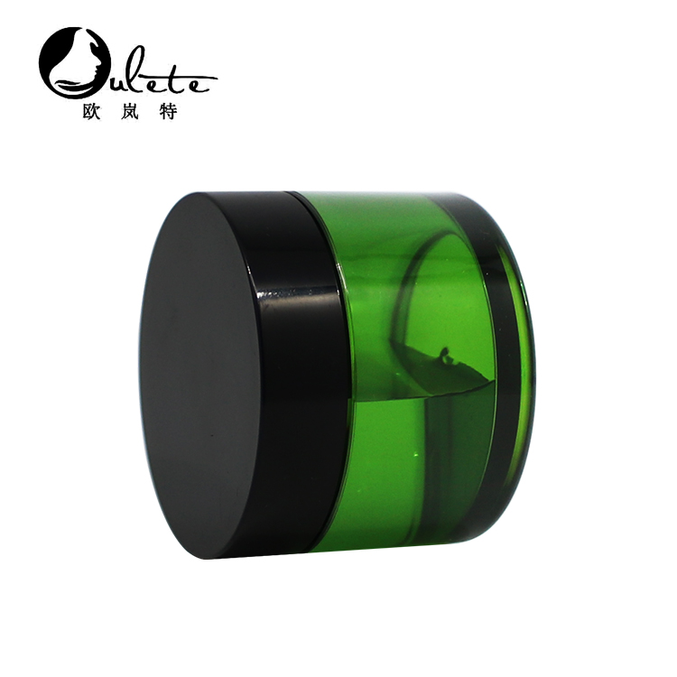 50ml PETG food-grade green cosmetic bottle with black cover plastic moisturizer bottle