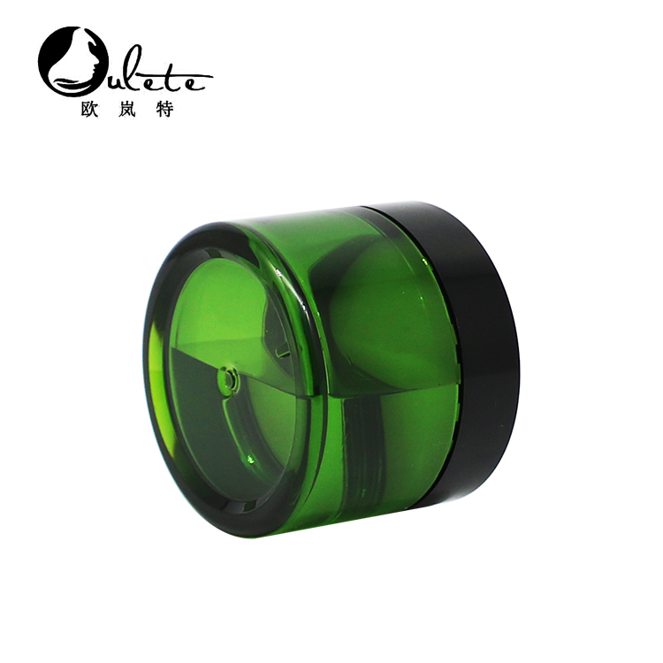 50ml PETG food-grade green cosmetic bottle with black cover plastic moisturizer bottle