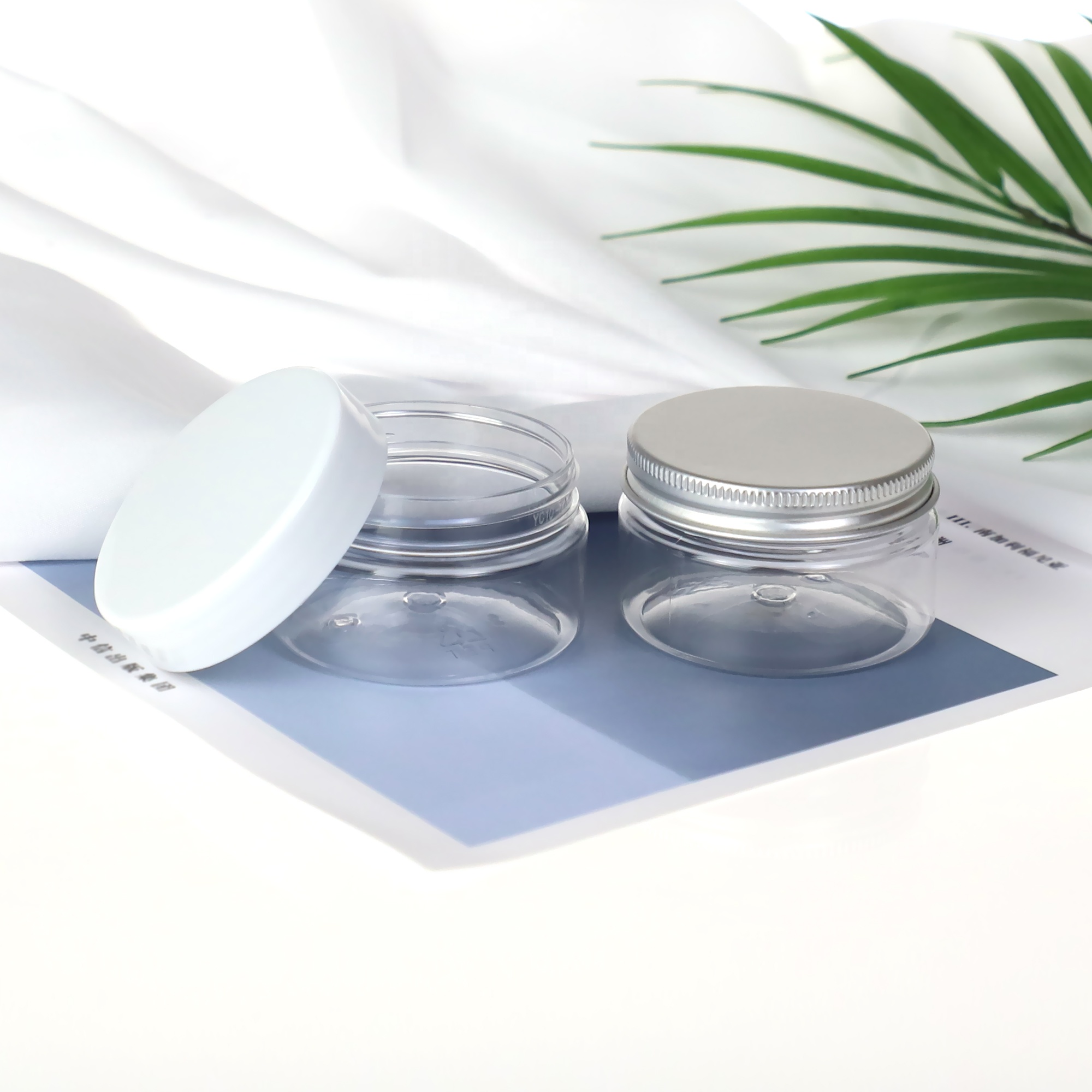 50ml Plastic Cosmetic Jar PET Clear Plastic Container