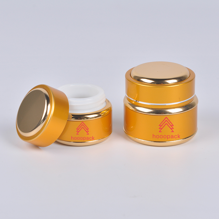 50ml Porcelain sStackable Cosmetic Round Gold Face Cream Empty Recycled Glass Jar