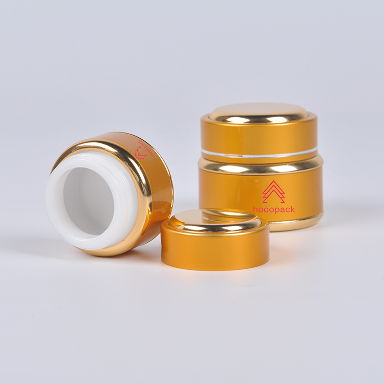 50ml Porcelain sStackable Cosmetic Round Gold Face Cream Empty Recycled Glass Jar