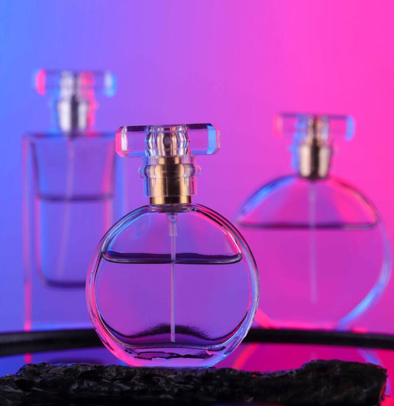 50ml Portable Luxury Clear Cosmetic Container Refillable Perfume Glass Bottle