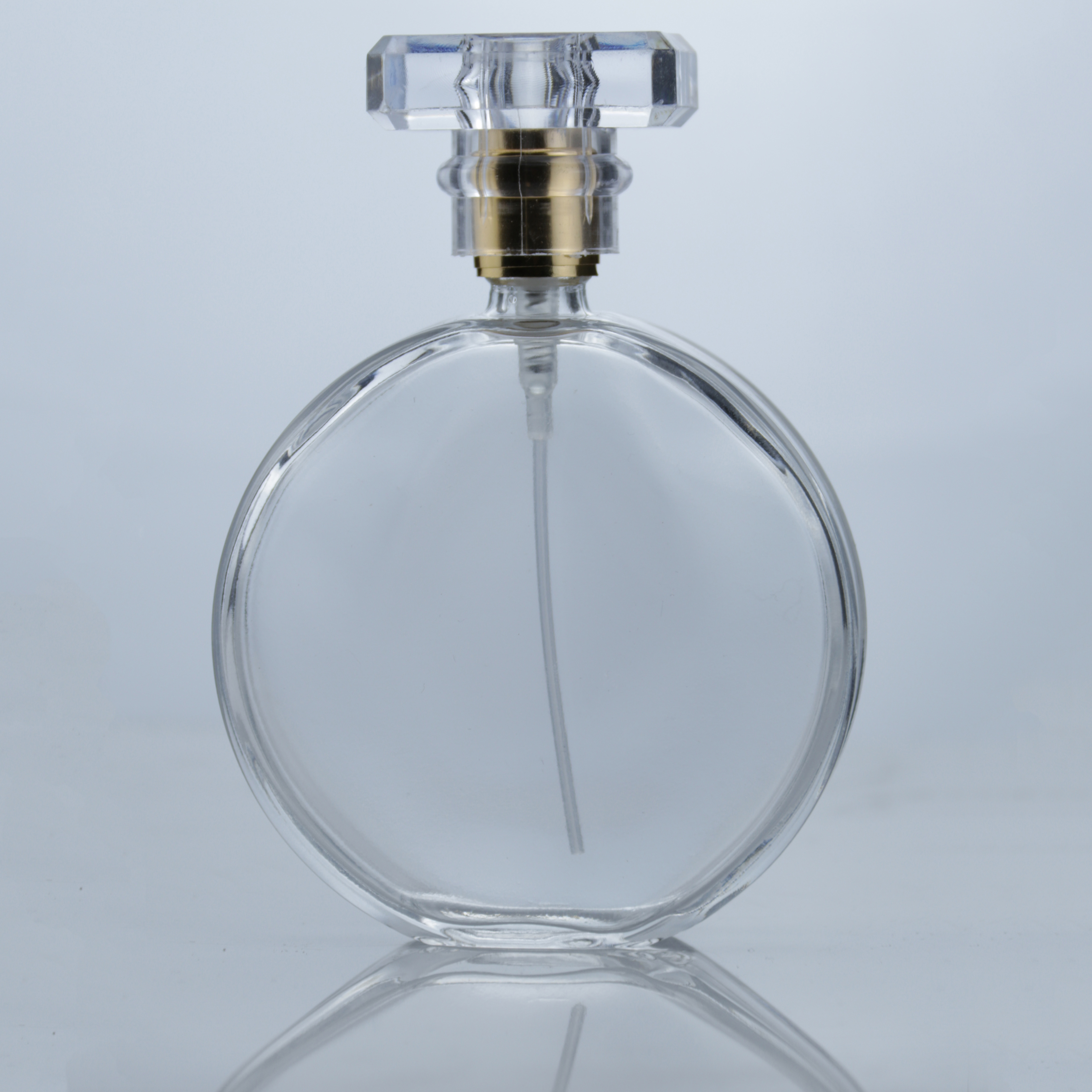 50ml Portable Luxury Clear Cosmetic Container Refillable Perfume Glass Bottle