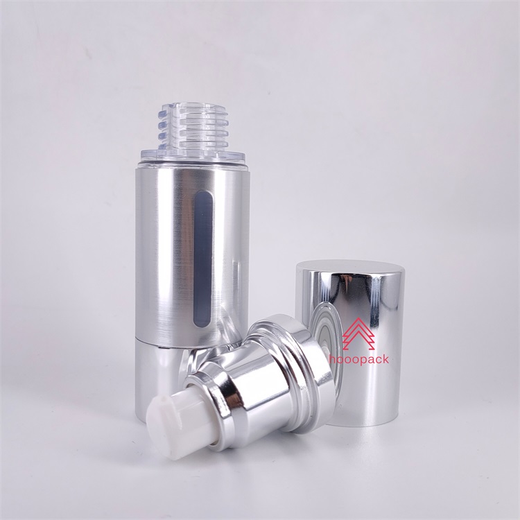 50ml Recyclable Plastic Refillable Cosmetic Silver Airless Lotion Pump Bottle Suppliers