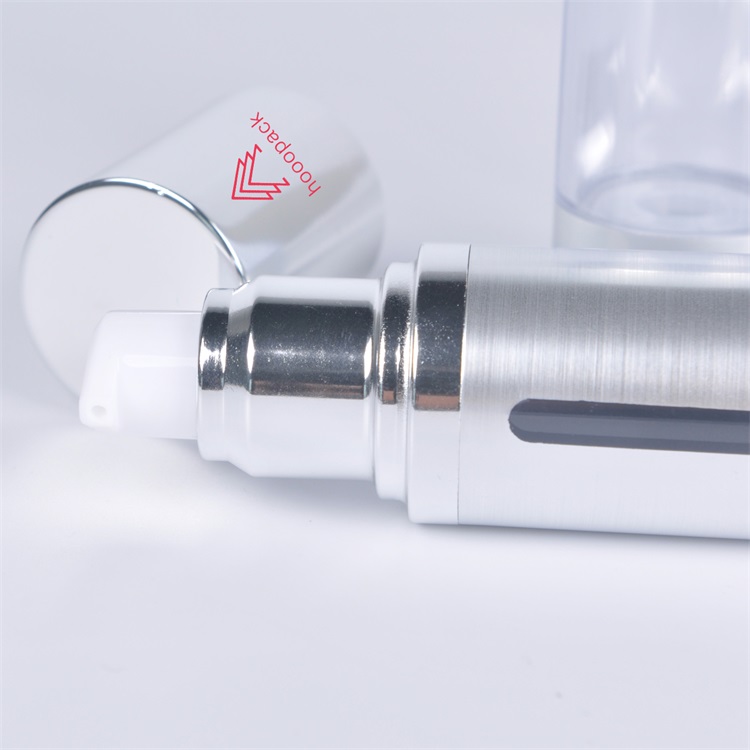 50ml Recyclable Plastic Refillable Cosmetic Silver Airless Lotion Pump Bottle Suppliers