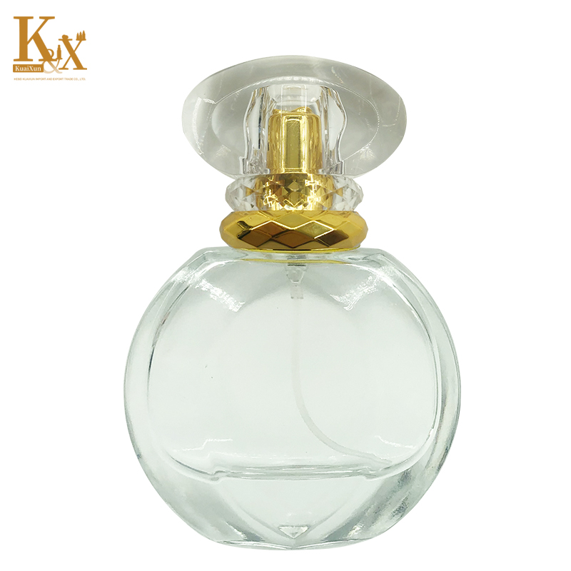 50ml Round Clear Empty Refillable Glass Spray Perfume Bottle