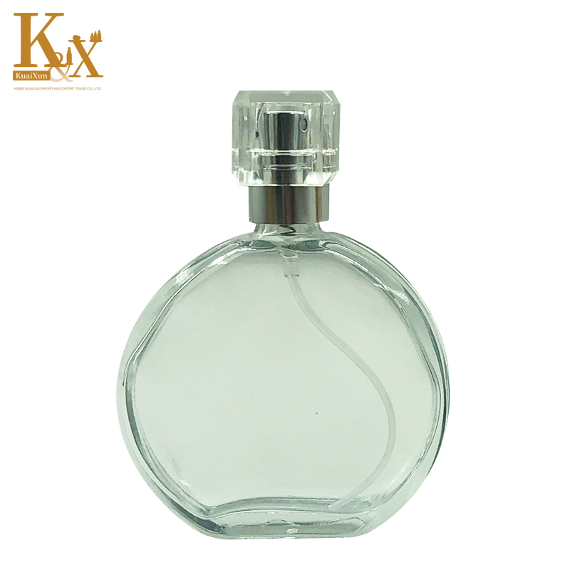 50ml Round Clear Empty Refillable Glass Spray Perfume Bottle