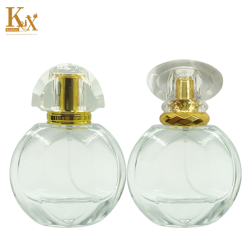 50ml Round Clear Empty Refillable Glass Spray Perfume Bottle
