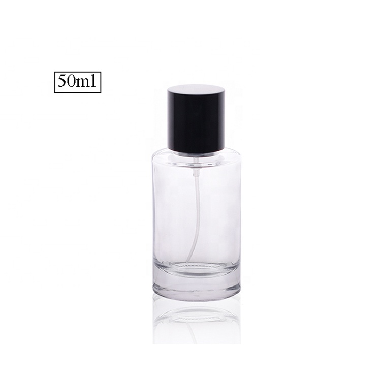50ml Round CylinderTransparent Spray Glass Perfume Bottle