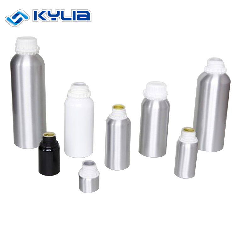 50ml Round Silver Golden Color Aluminum Essential Oil Bottle With White Screw Cap
