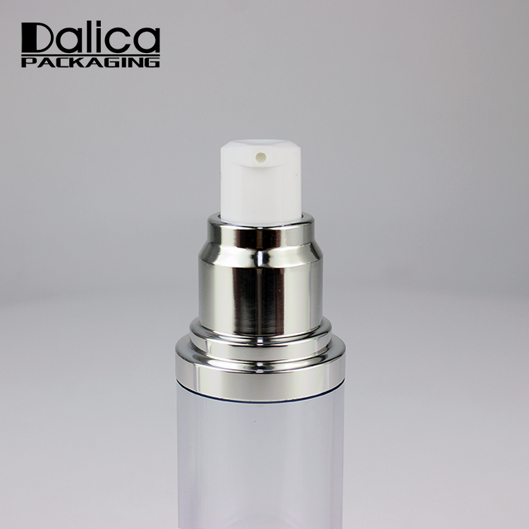 50ml Slik-screen Printing Clear Serum Airless Bottle with Pump Sprayer