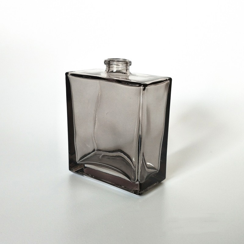 50ml Square Flat Glass Transparent Black Spray Perfume Bottle