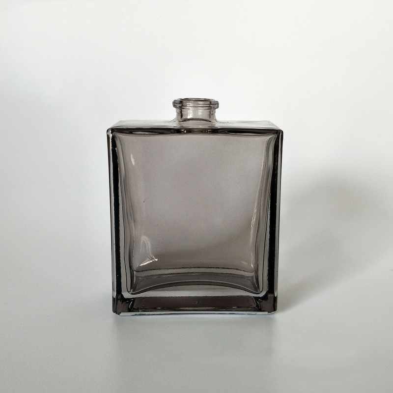 50ml Square Flat Glass Transparent Black Spray Perfume Bottle