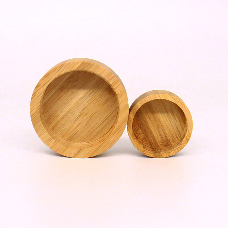 50ml Square Glass Cream Jar With Bamboo Lids For Skin Care