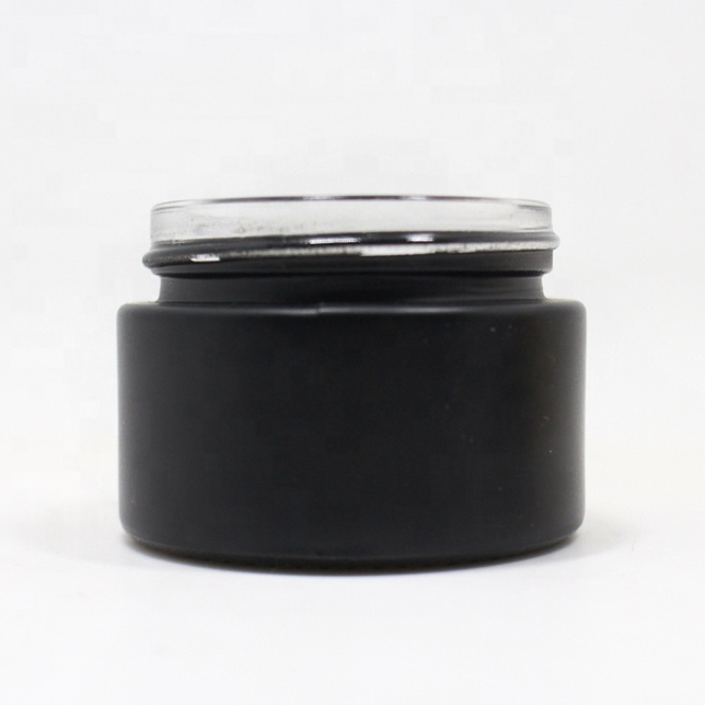 50ml Straight Sided Glass Luxury Jar 50g 100g 200g gradient grey glass cream jar with plastic lid