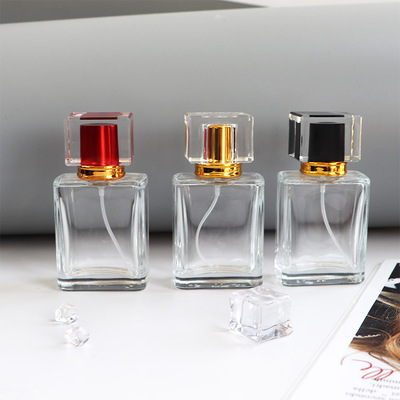50ml Transparent Square Spray Glass Perfume Bottle Cosmetic Lotion Bottle Perfume Bottles Pretty