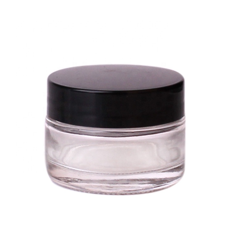 50ml Transparent cosmetic glass jar facial cream container with thick base
