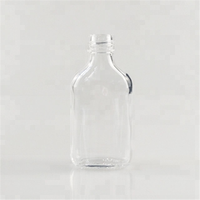 50ml alcohol liquor drinking flat flask glass bottle with aluminum cap