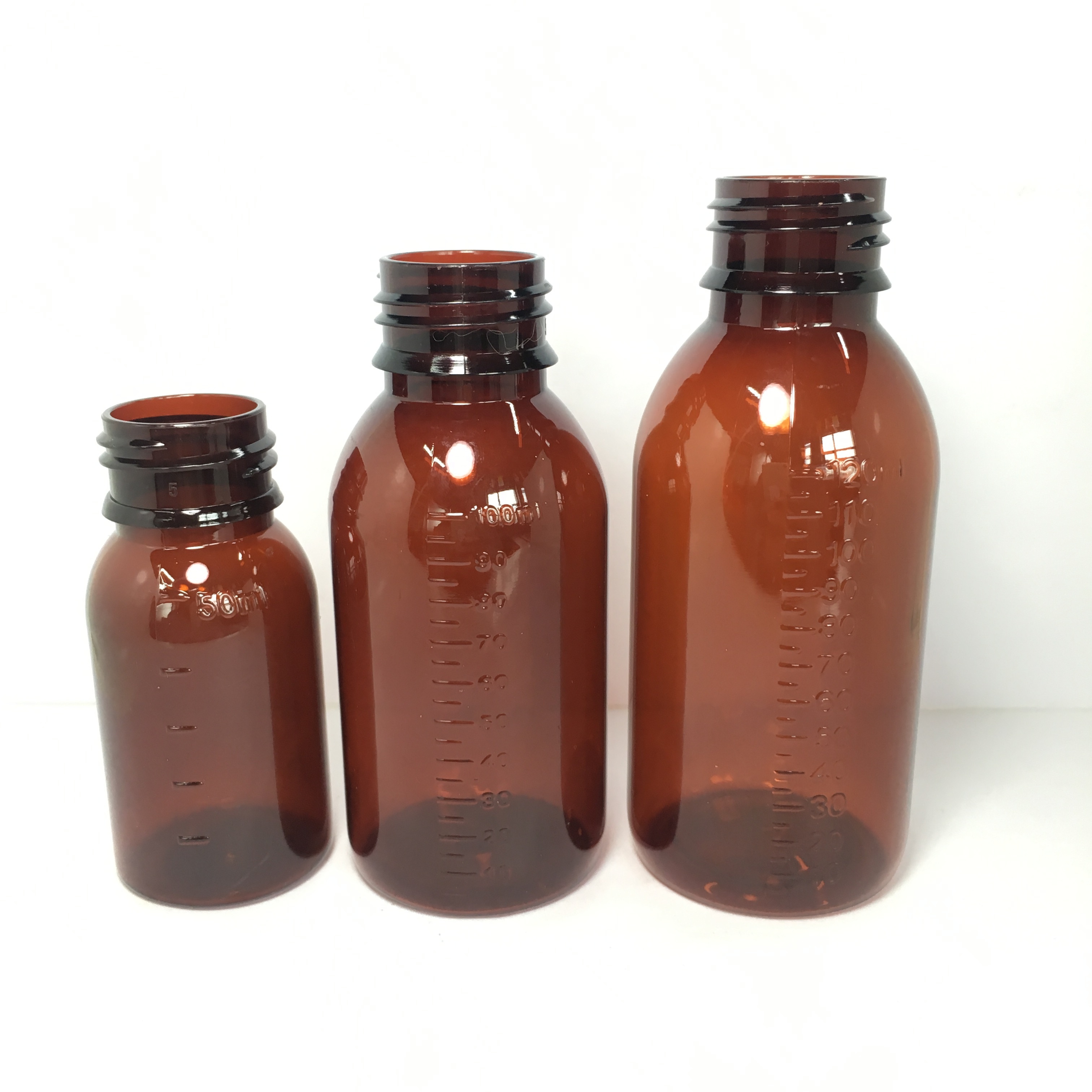 50ml amber brown syrup bottle with graduated liner and childproof & Insurance Cover