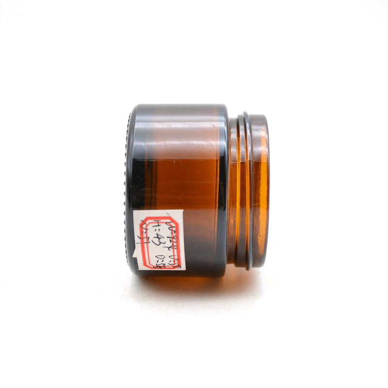 50ml amber cosmetic glass jar with aluminium lid 50g luxury cosmetics jar glass container