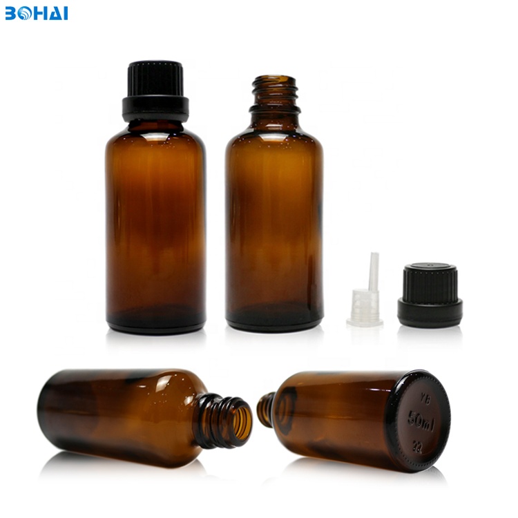 50ml amber glass bottle with black plastic screw cap glass bottles skin care packaging cosmetics containers and packaging