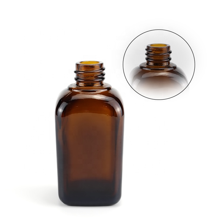 50ml amber square empty bottle