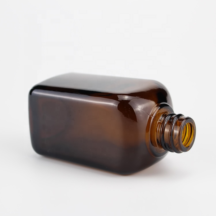 50ml amber square empty bottle