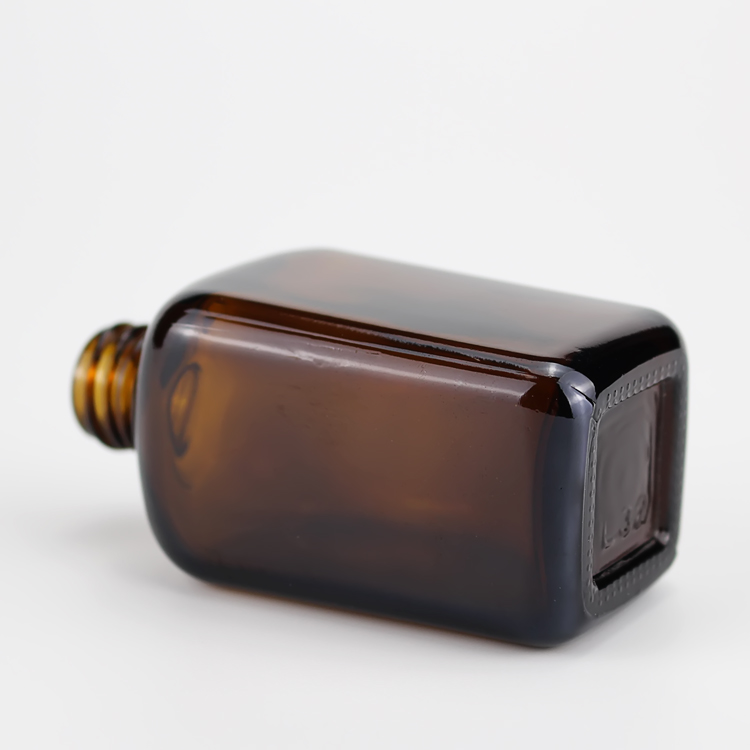 50ml amber square empty bottle
