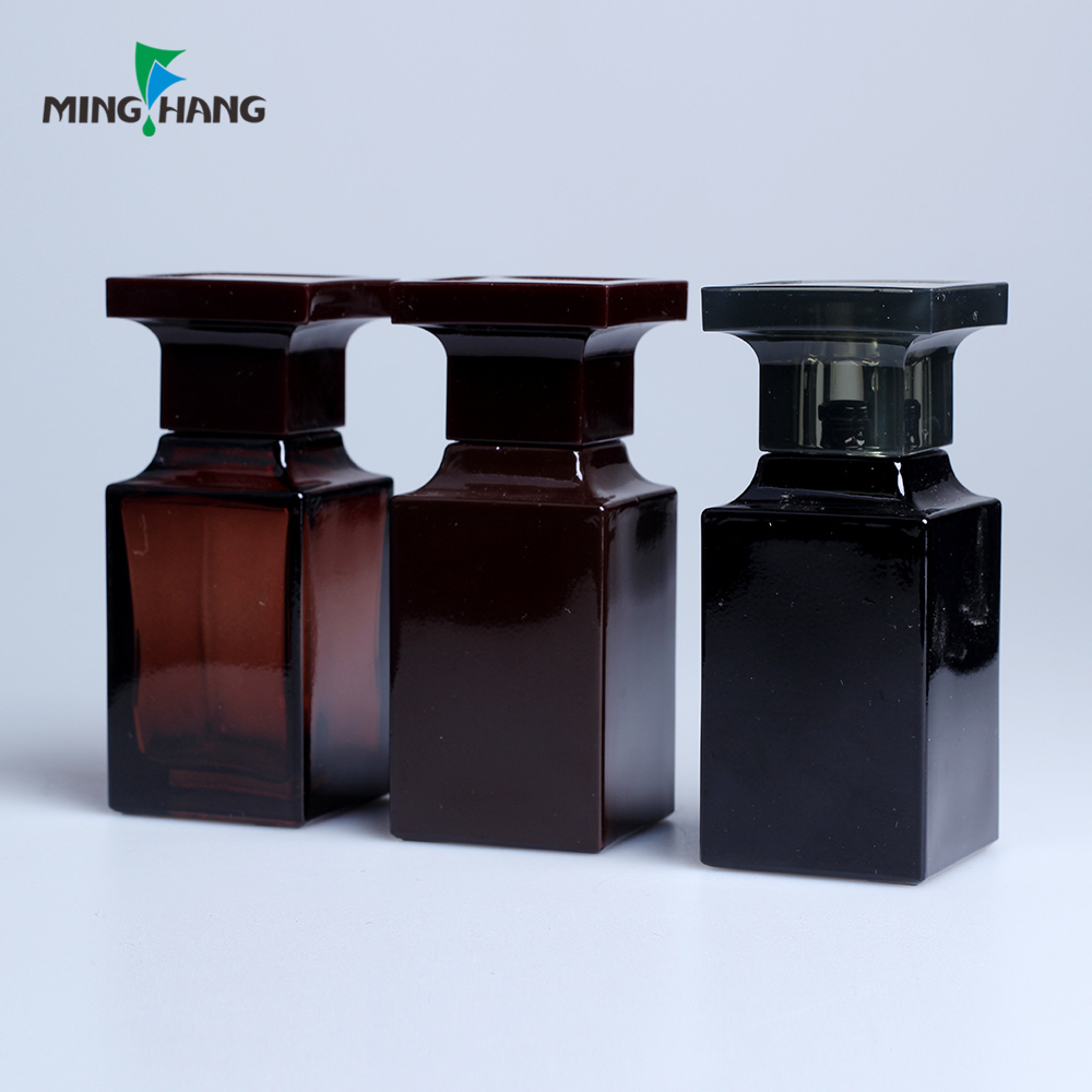50ml amber square glass perfume bottle factory
