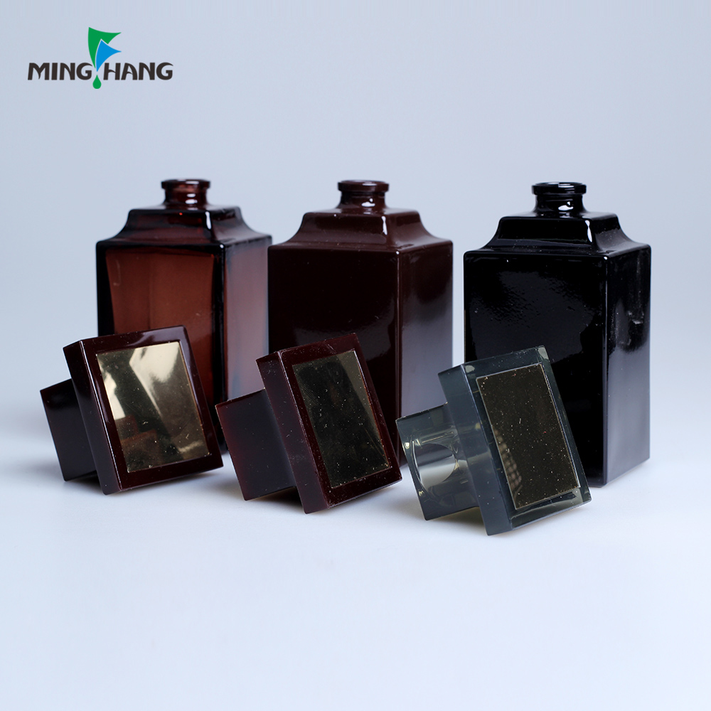 50ml amber square glass perfume bottle factory