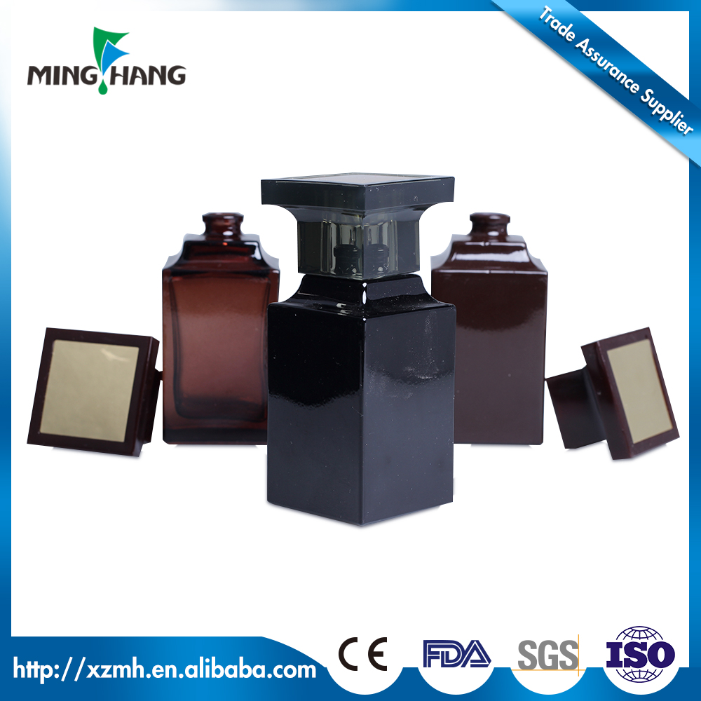 50ml amber square glass perfume bottle factory