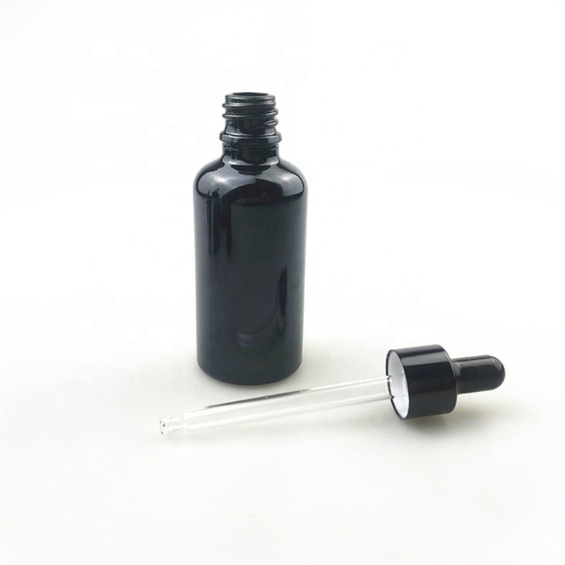 50ml black essential oil perfume glass bottle dropper hair oil bottles glass